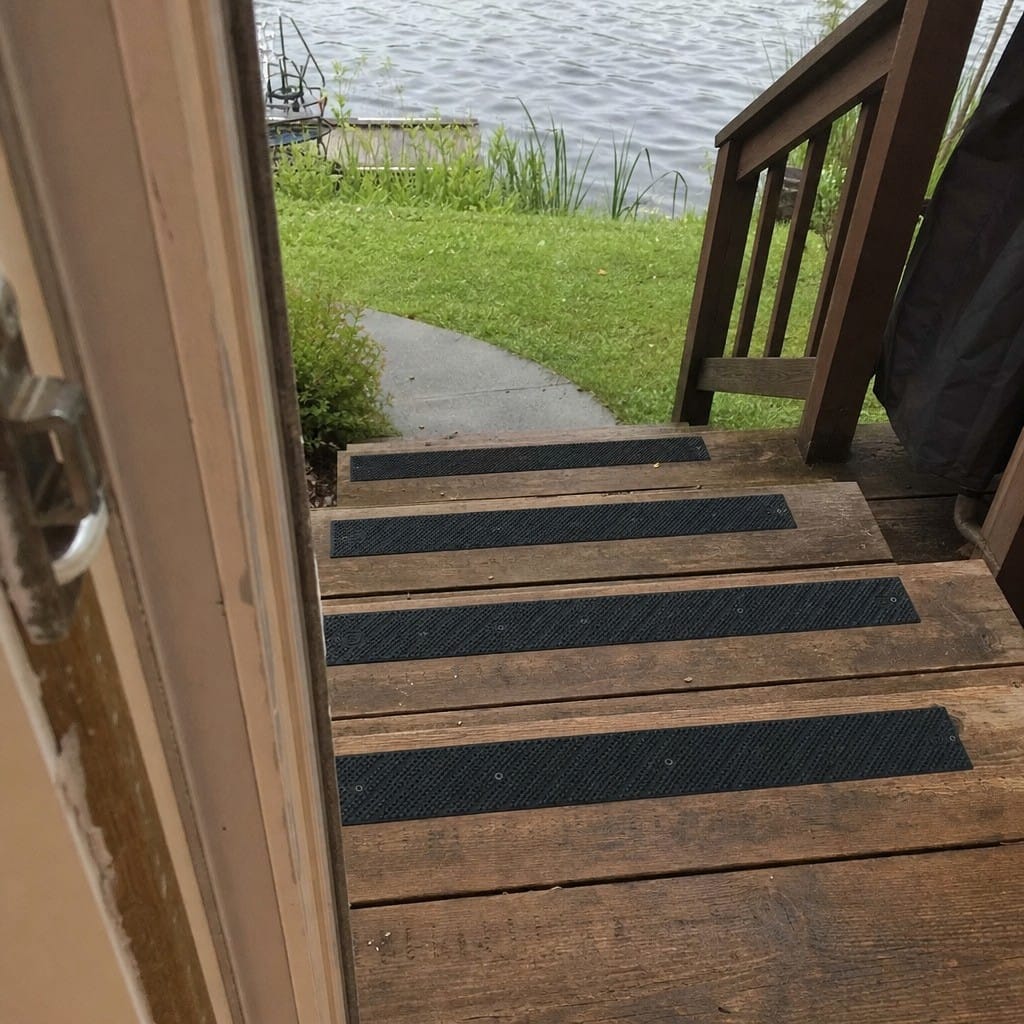 Customer photo review of Anti Slip Decking Strips 5 Pack 600x50mm with Screws