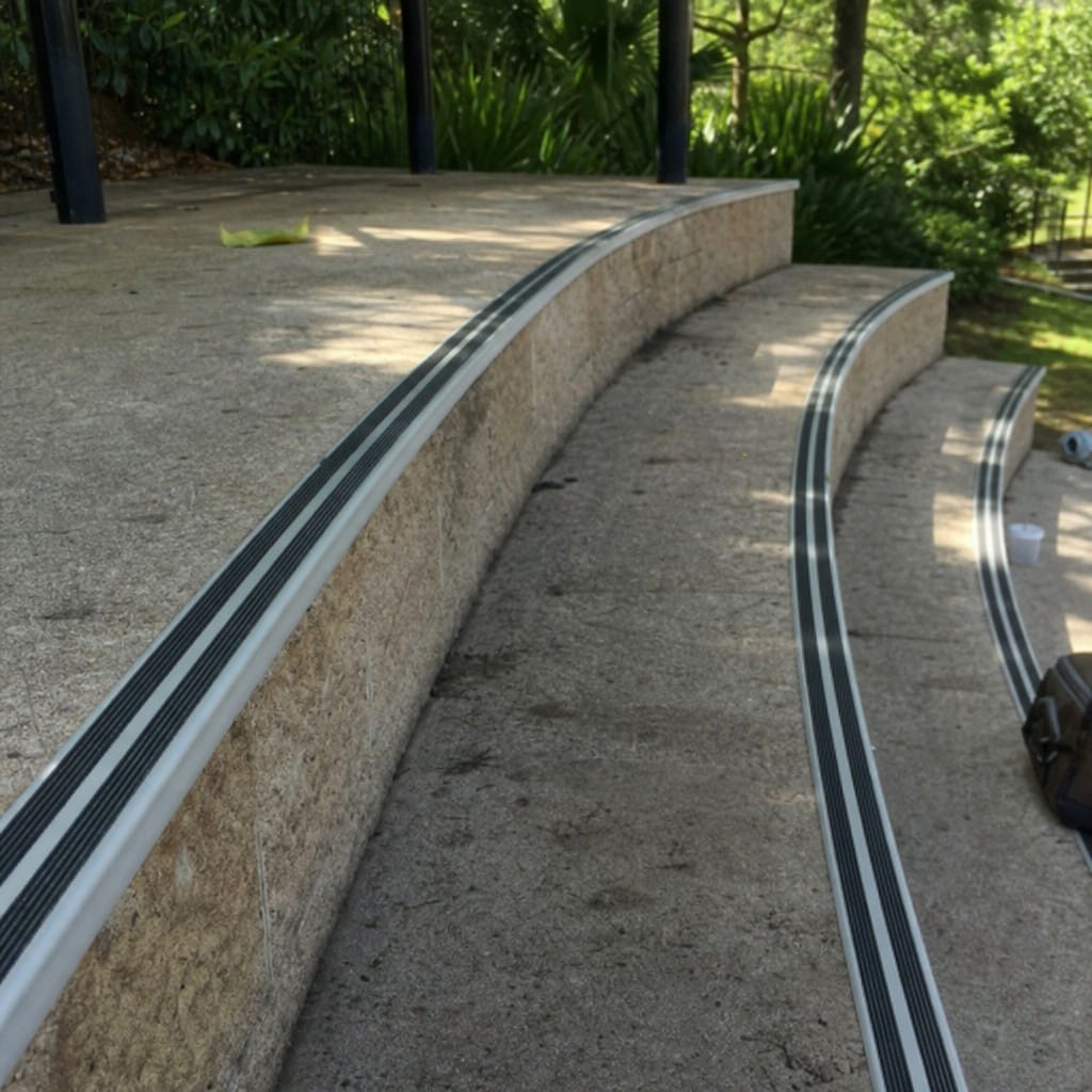 Customer photo review of Anti-Slip Stair Nosing 35 x 19.5mm Anodised Aluminium, Twin Rubber Inserts