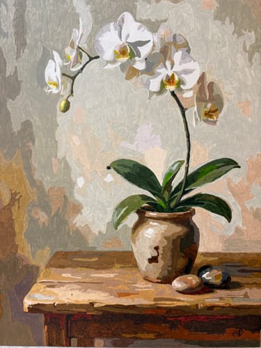 Customer photo review of Orchid Ceramic Pot Minimal (80 Color Paint by Numbers)