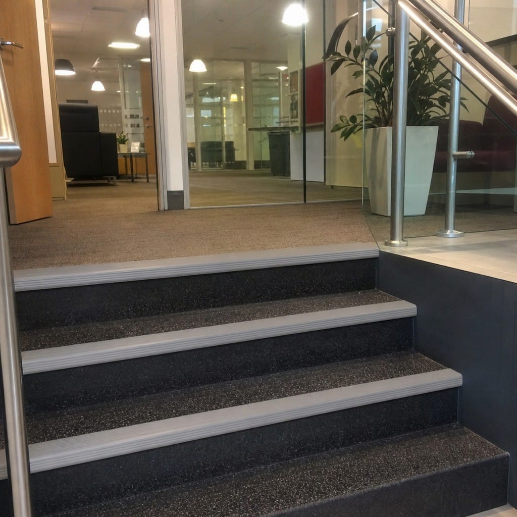 Customer photo review of PVC Flexible Stair Edging 75x34mm Ribbed Tread Indoor, 2.75m Length