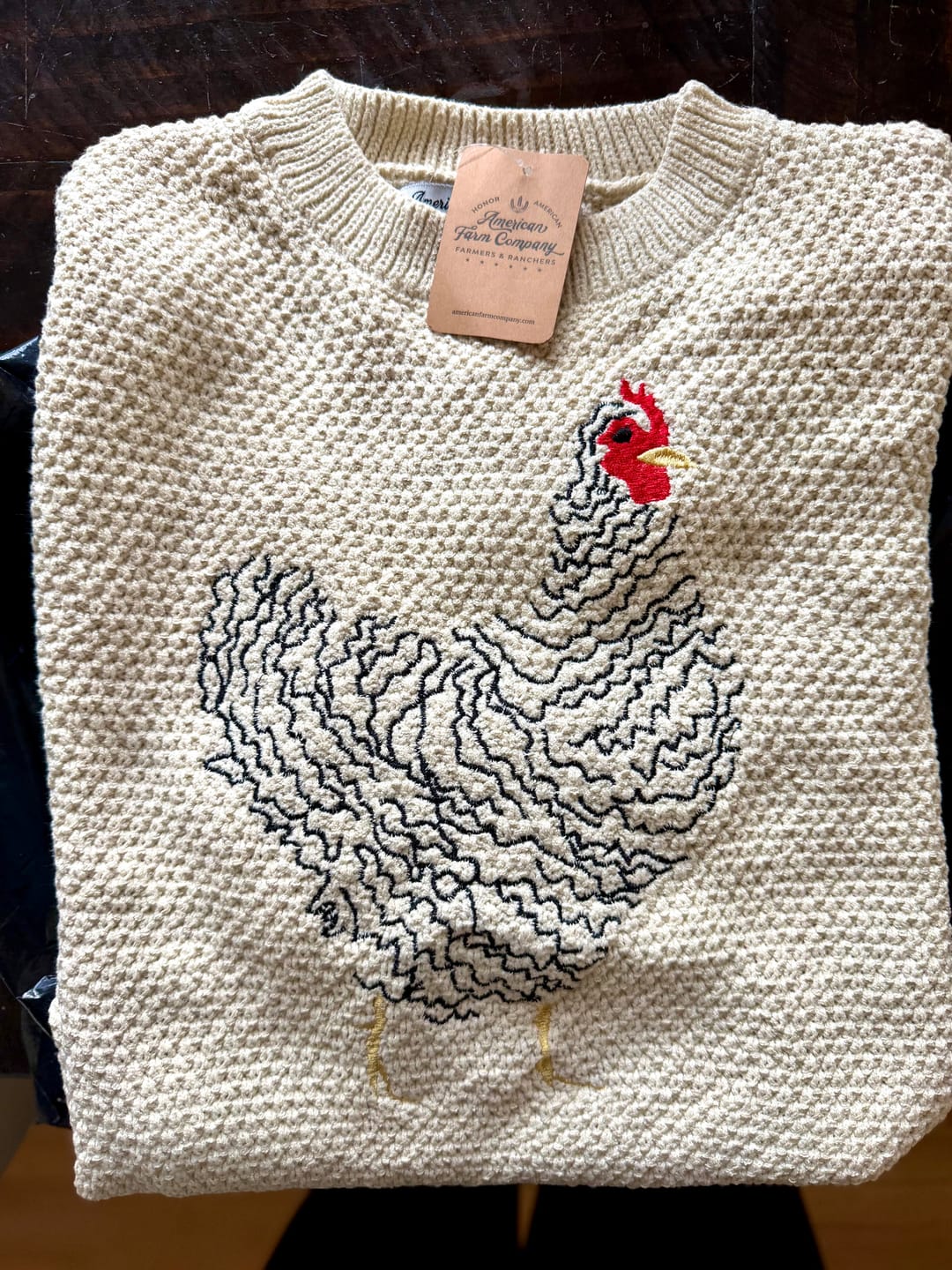 Customer photo review of Cream Chicken Knit Sweater