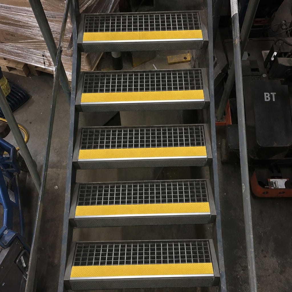 Customer photo review of DDA Compliant Stair Nosing 75x58mm Pyramid Anti Slip