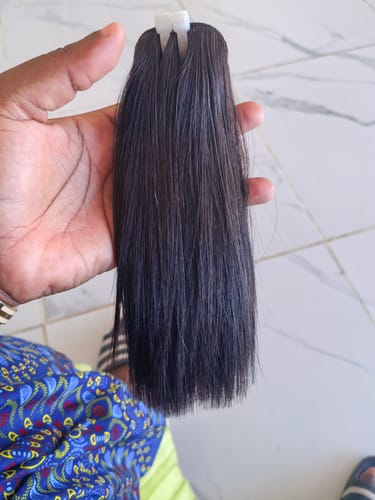 Customer photo review of Vietnamese Super Double Drawn Bone Straight Natural Black Bundles