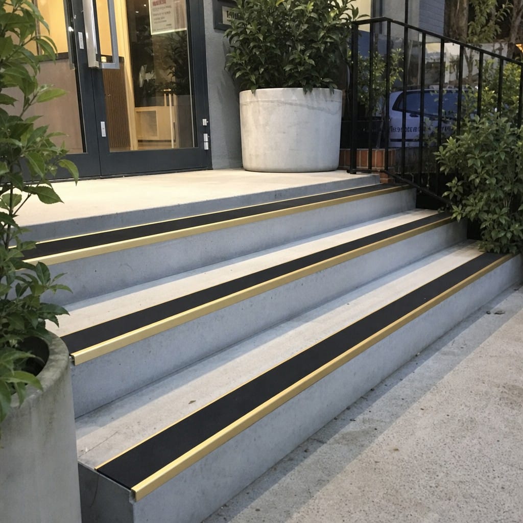 Customer photo review of Aluminium Stair Nosing 3.22m 46mm Tread 25mm Riser Rake Back