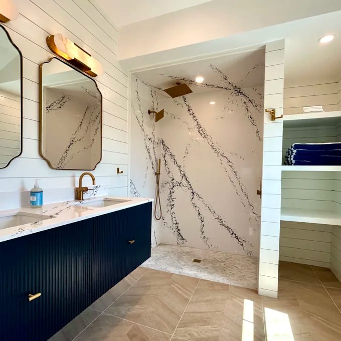 Customer photo review of Alabaster Wall Sconce with Gold Metal Frame