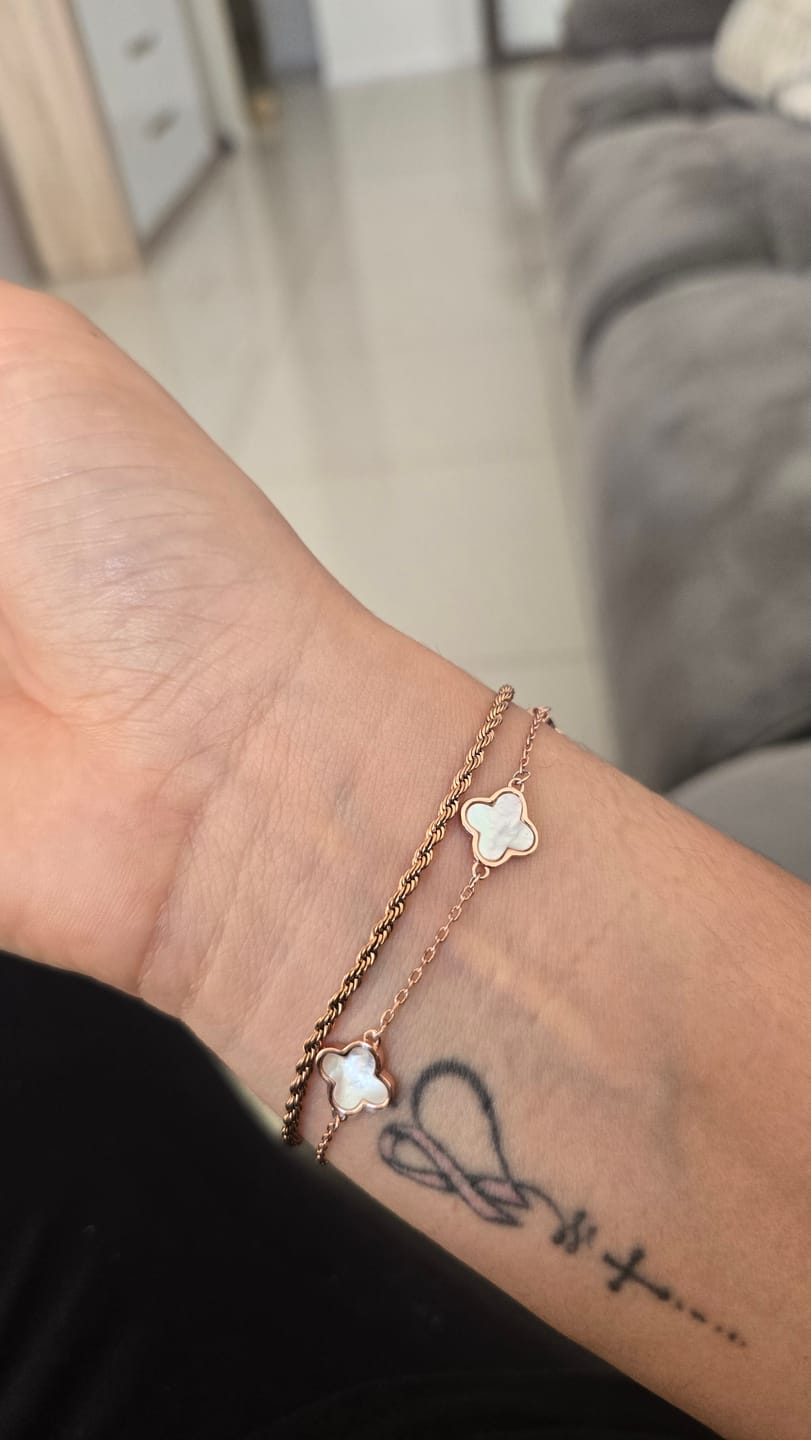 Customer photo review of Clover Station MOP Bracelet