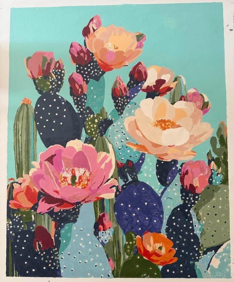 Customer photo review of Petals of the Desert | Paint by Number