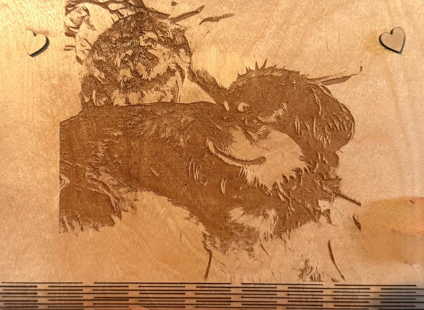 Customer photo review of 6 Wooden Curved Photo Frame Laser Cut SVG