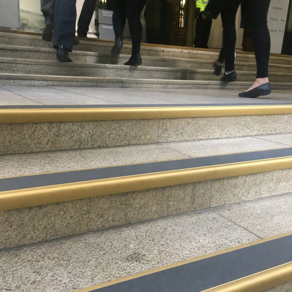 Customer photo review of Aluminium Stair Nosing 70mm Tread 2.75m Bullnose