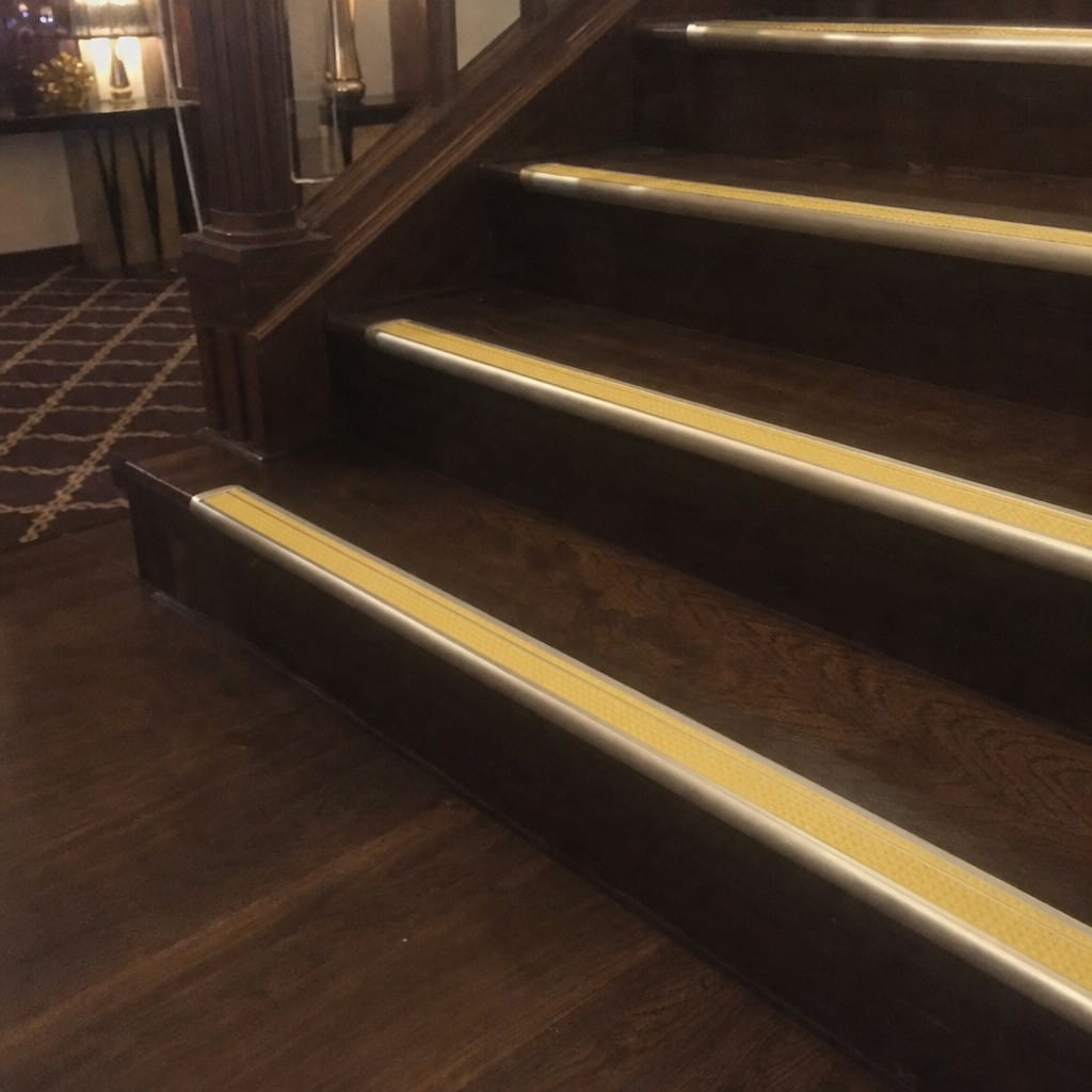 Customer photo review of Anti Slip Stair Nosing 91x35mm Aluminium Double Anti-Slip Insert