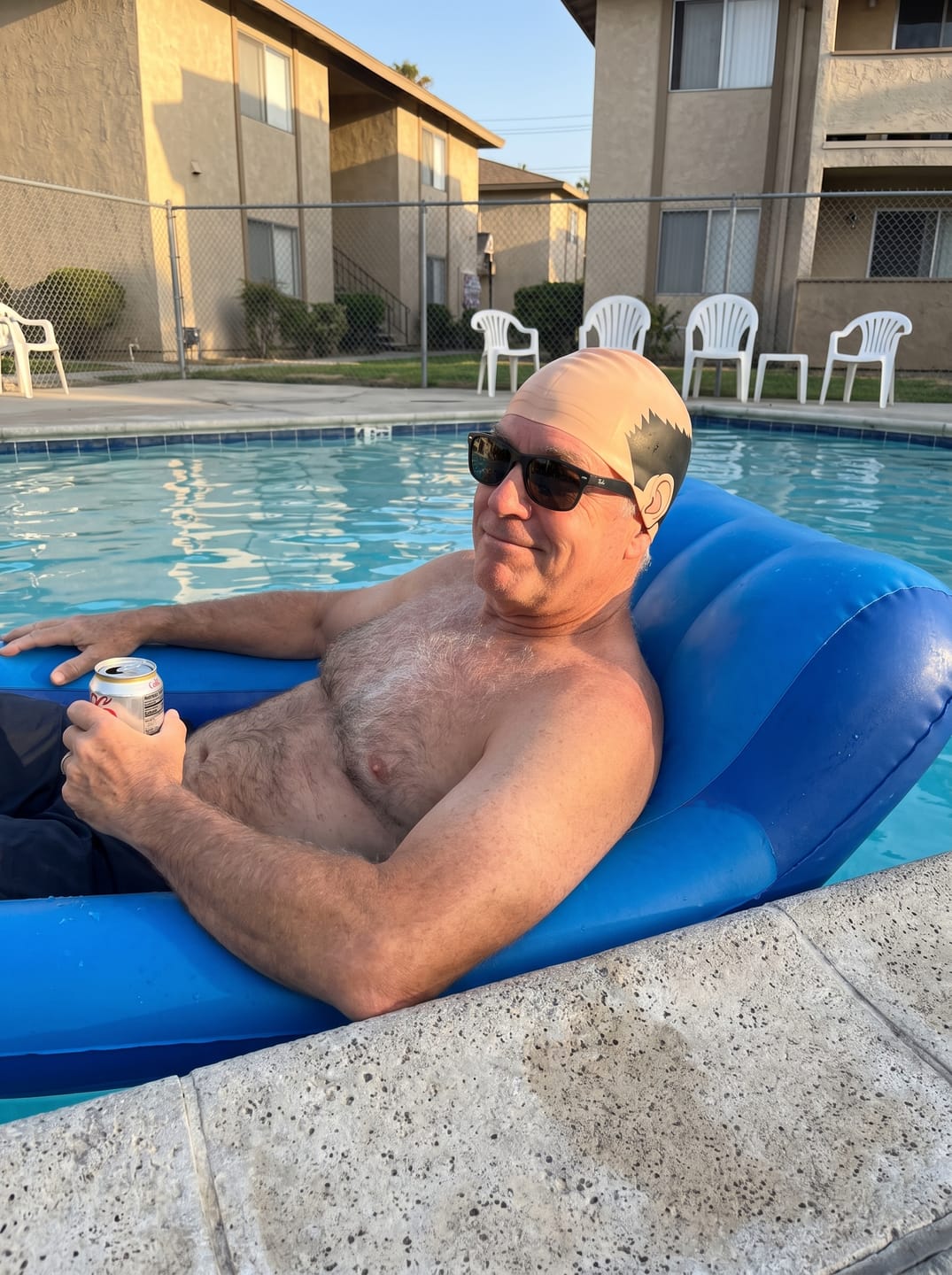 Customer photo review of BALDSPLASH™ Bald Head Swim Cap – Funny Silicone Swimming Cap