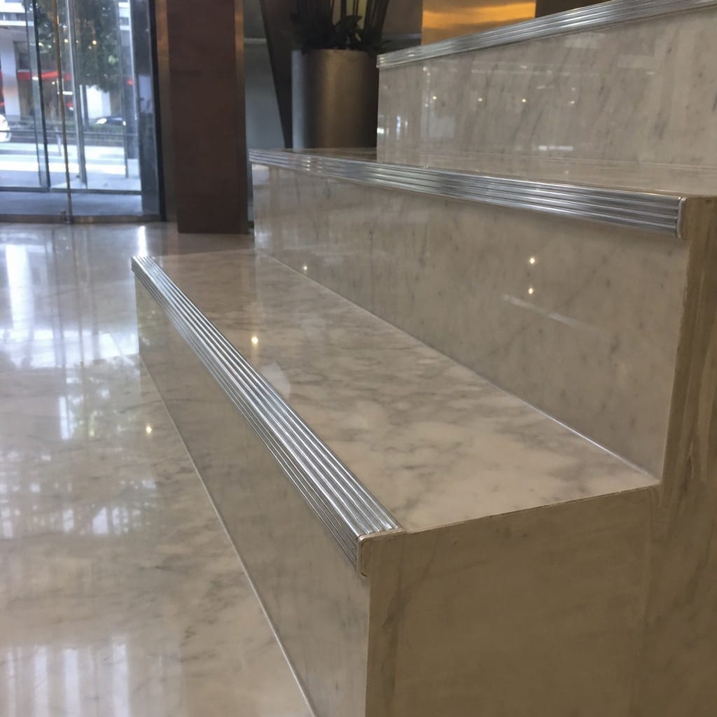 Customer photo review of Stainless Steel Tile-In Stair Nosing R10 | 30mm Tread | Depths 2-25mm | 304 & 316L Marine Grade