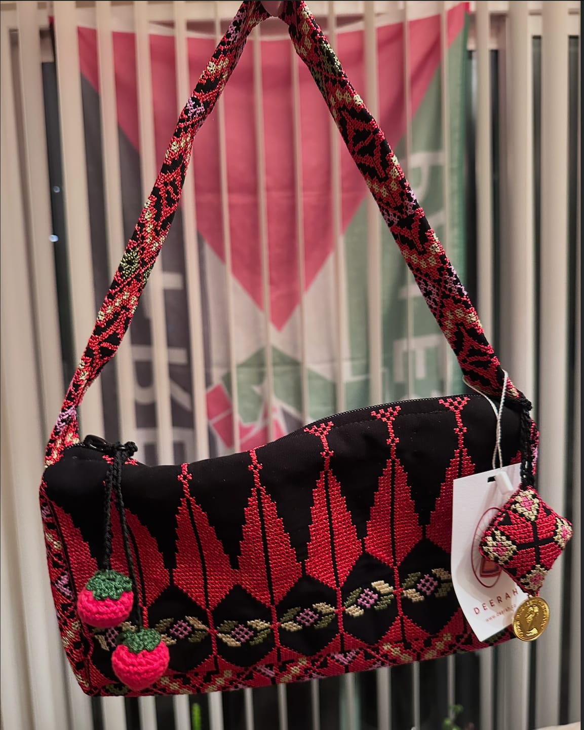 Customer photo review of Tree of Life Embroidered Baguette Bag