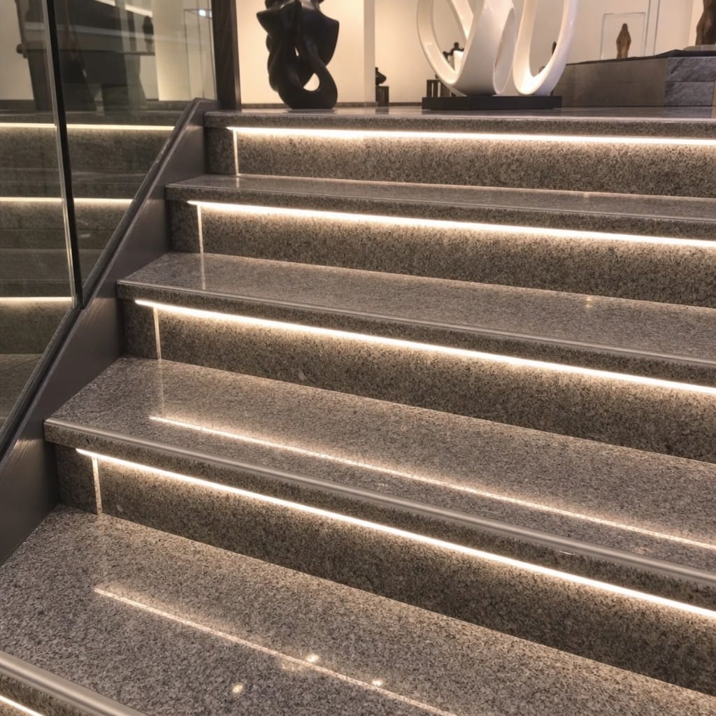 Customer photo review of LED Stair Nosing | Illuminated Aluminium Profile for 8mm LED Strip | 2.5m | 9mm & 11mm | 4 Finishes