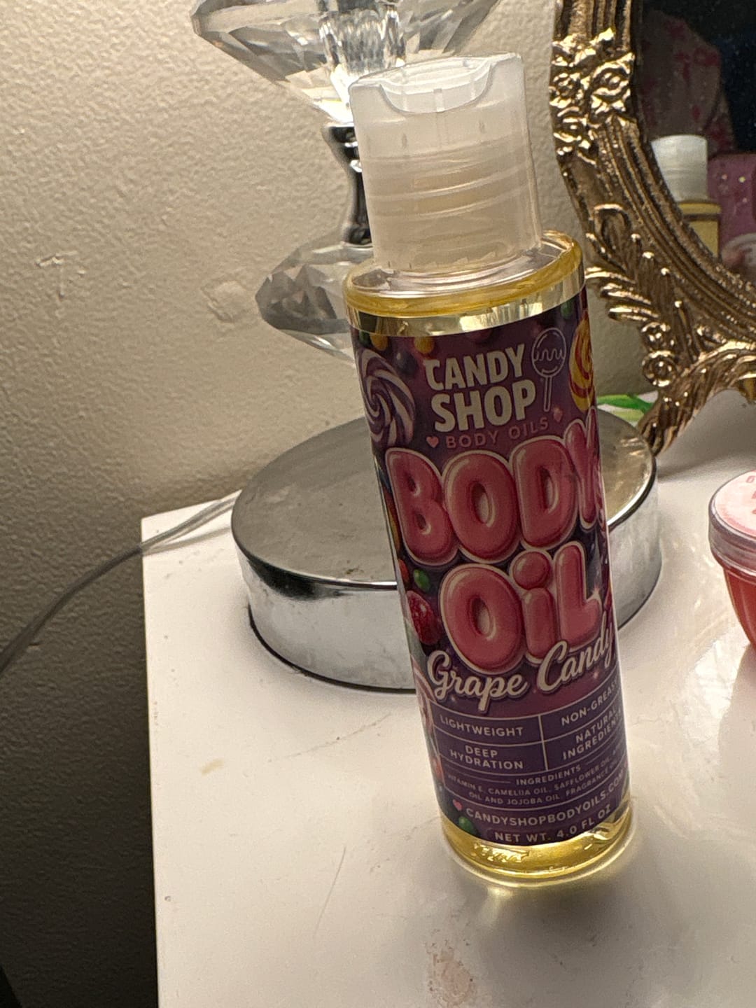 Customer photo review of Grape Candy Body Oil