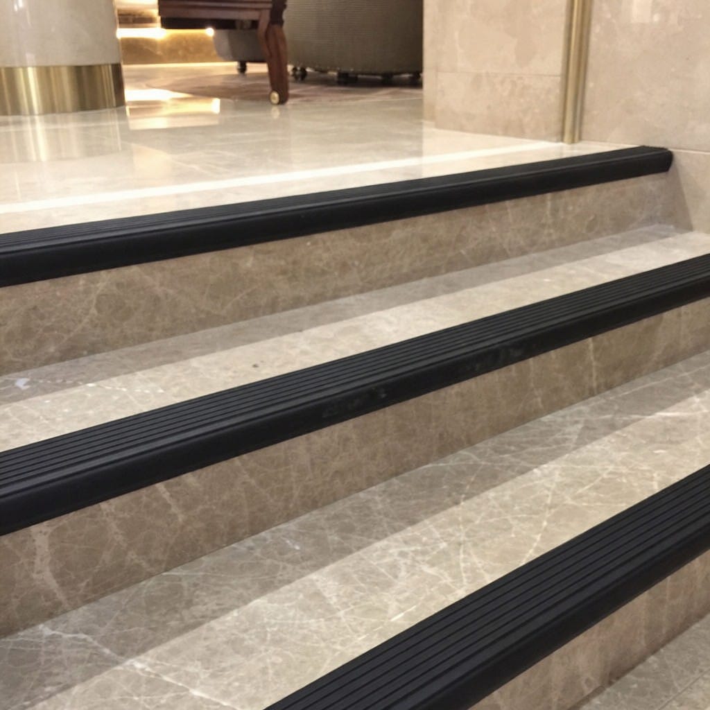 Customer photo review of PVC Stair Edging 65x44mm Slip Resistant Ribbed Indoor, 2.75m Length
