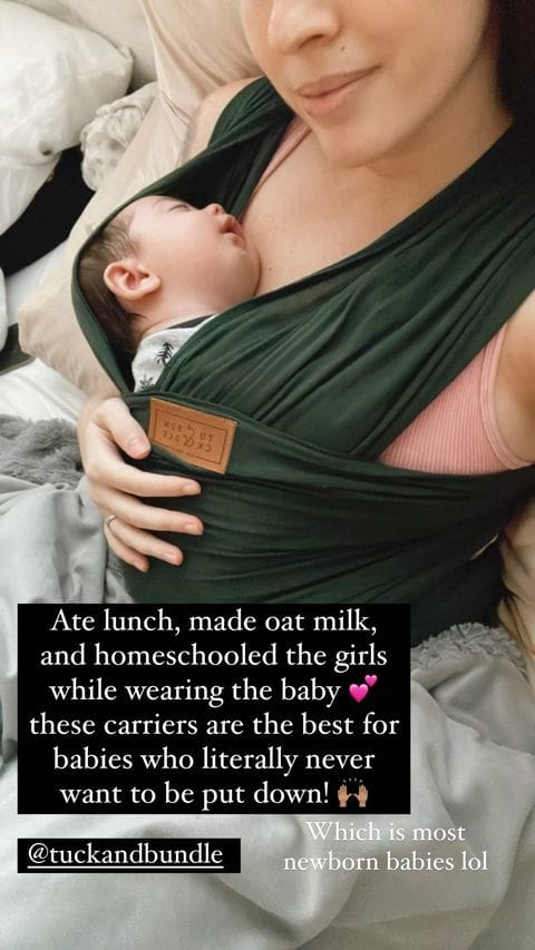 Customer photo review of Baby Wrap Carrier | Sandstone Brown