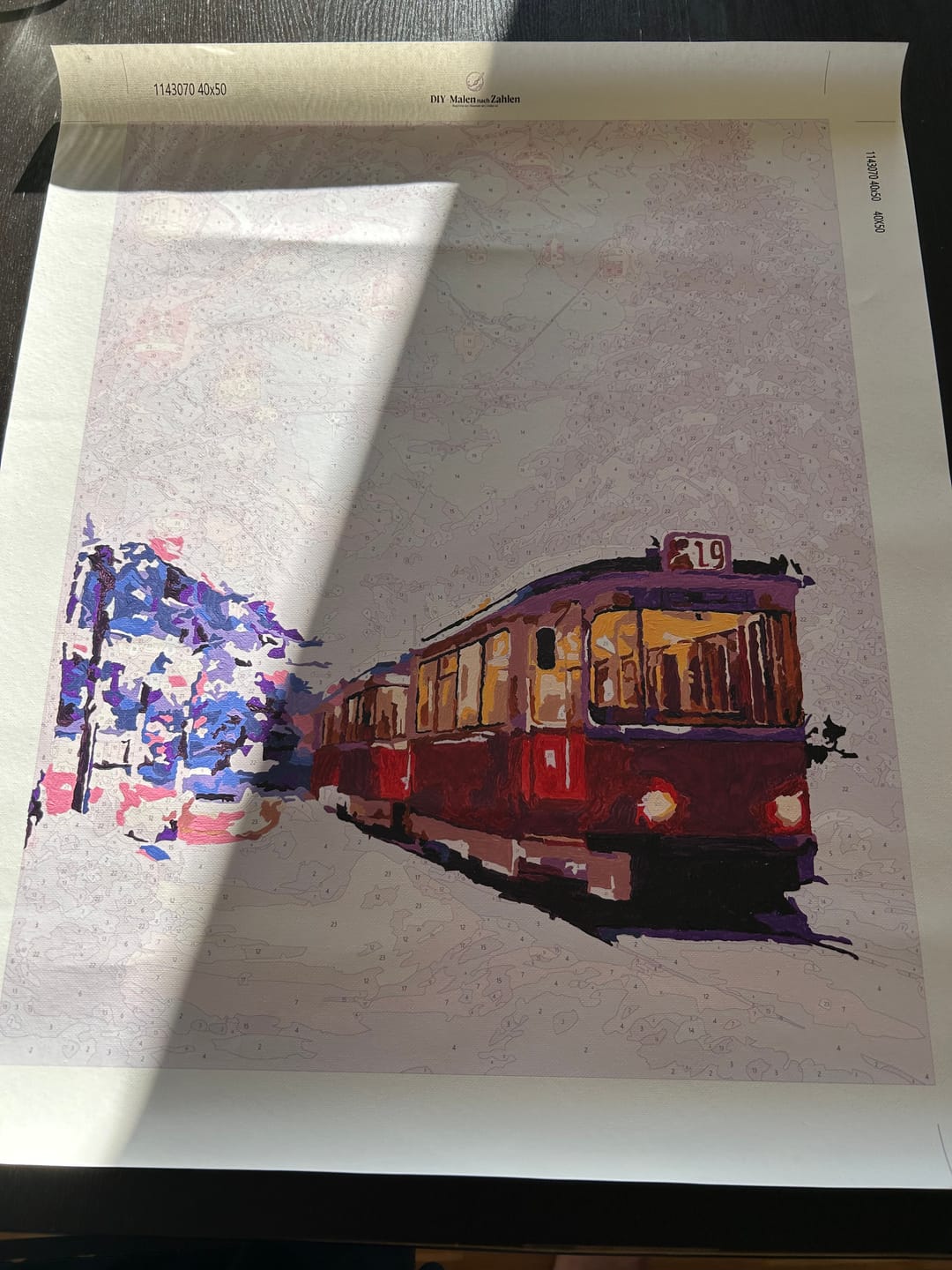 Customer photo review of Malen nach Zahlen - Verschneite Straßenbahn