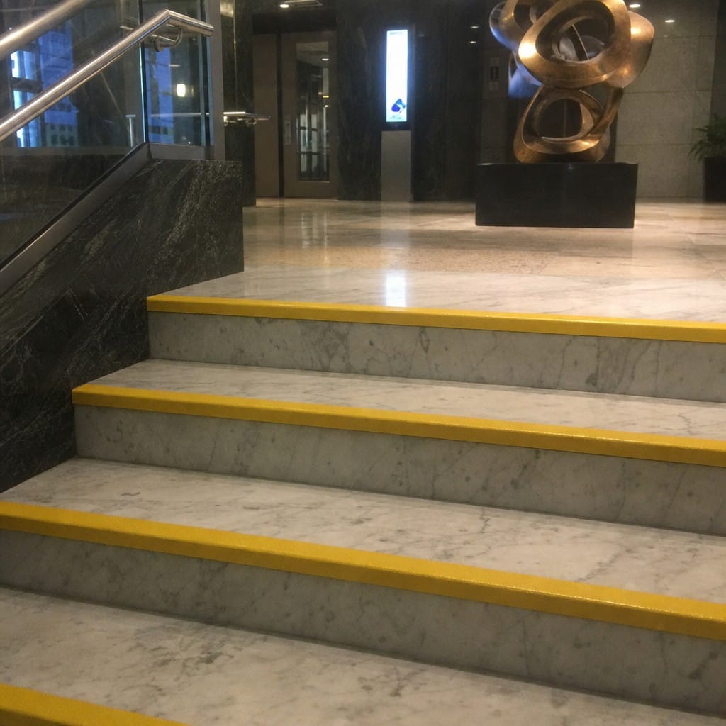 Customer photo review of GRP Anti-Slip Stair Nosing 55×55mm | High-Visibility Yellow | BS7976.2 | DDA
