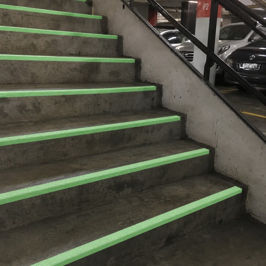 Customer photo review of Photoluminescent Glow-in-the-Dark Anti-Slip Tape | 50mm × 18.3m | BS 5499 | Emergency Exit