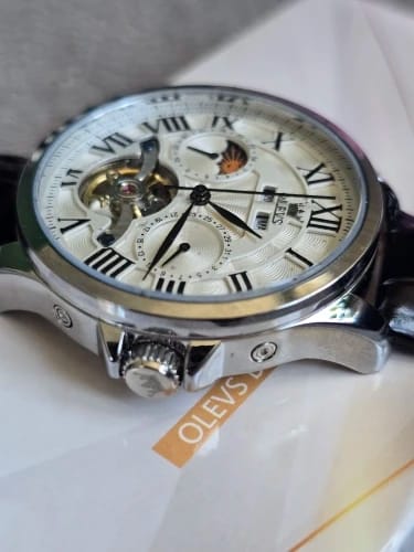 Customer photo review of OLEVS 7013 Men's Automatic Mechanical Watch – Moon Phase, Roman Numeral