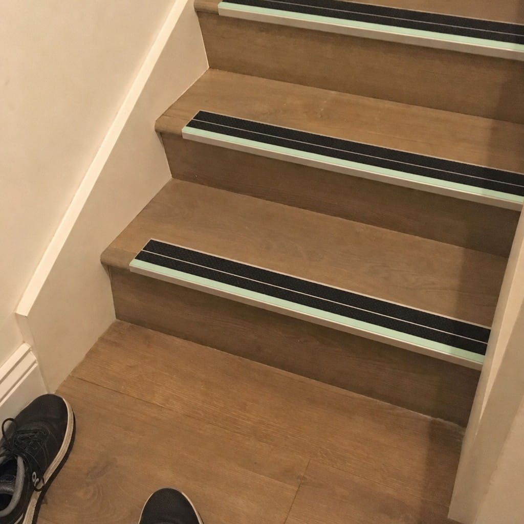 Customer photo review of Safety Stair Nosing 85x30mm Slip Resistant Aluminium Indoor Outdoor
