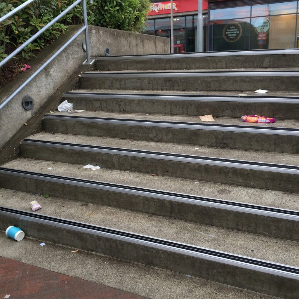 Customer photo review of Anti-Slip Aluminium Stair Nosing with Rubber Inserts for Safety
