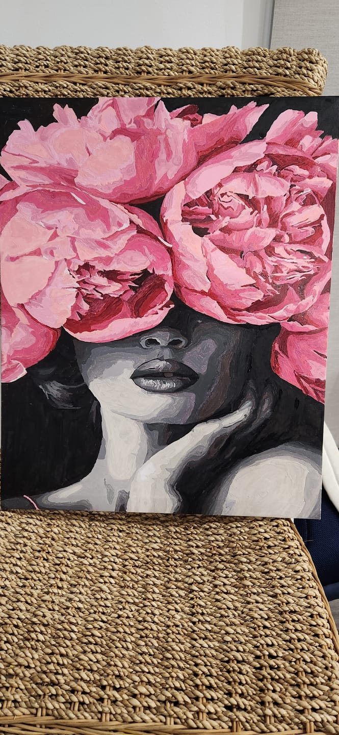 Customer photo review of Noir Woman | Paint by Numbers