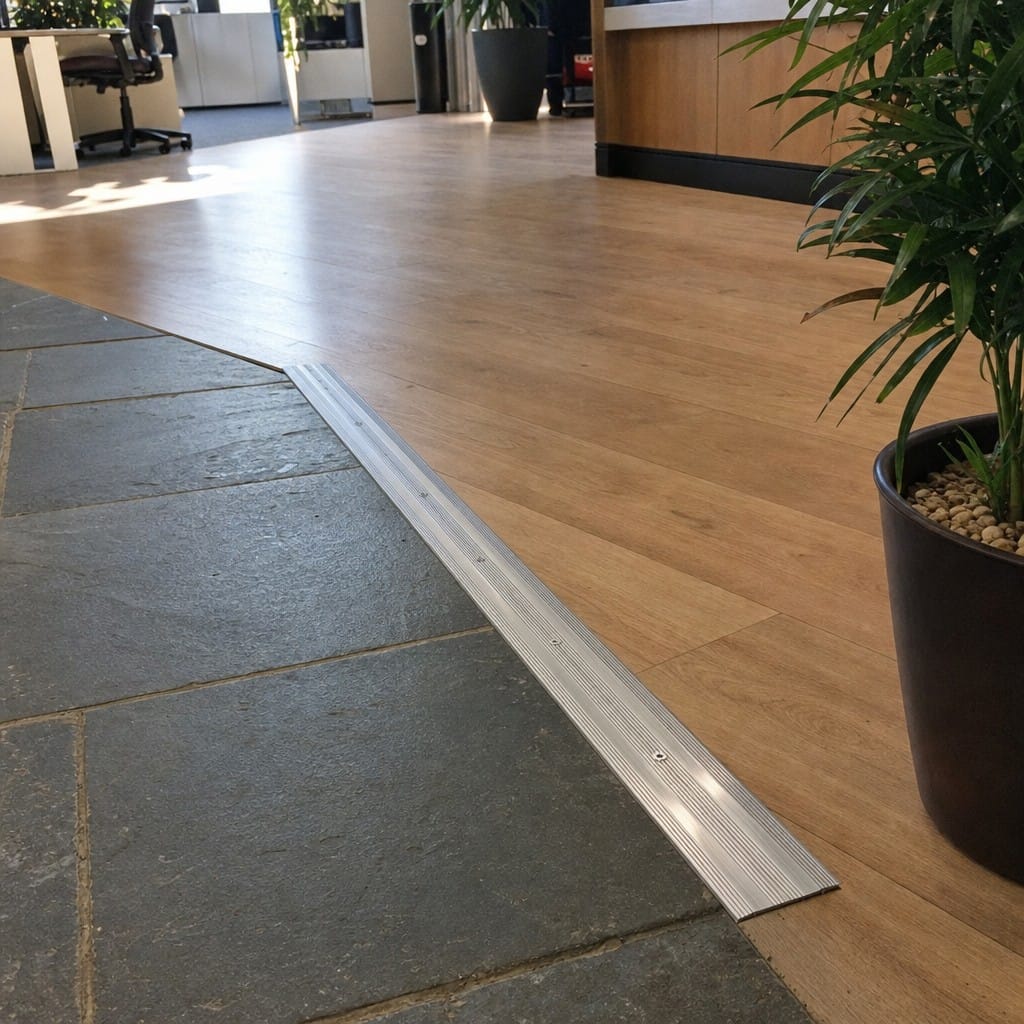 Customer photo review of Screw Fit Aluminium Cover Strip 60mm Wide for Floor Transitions