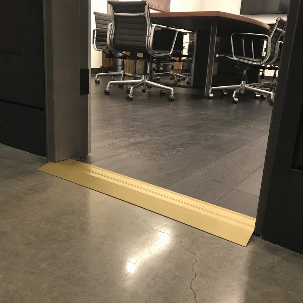 Customer photo review of Self Adhesive Aluminium Ramp Transition Strip 50mm x 14mm for Floor Level Changes