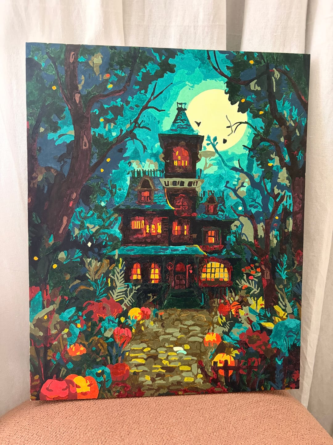 Customer photo review of Haunted house | Paint by Number