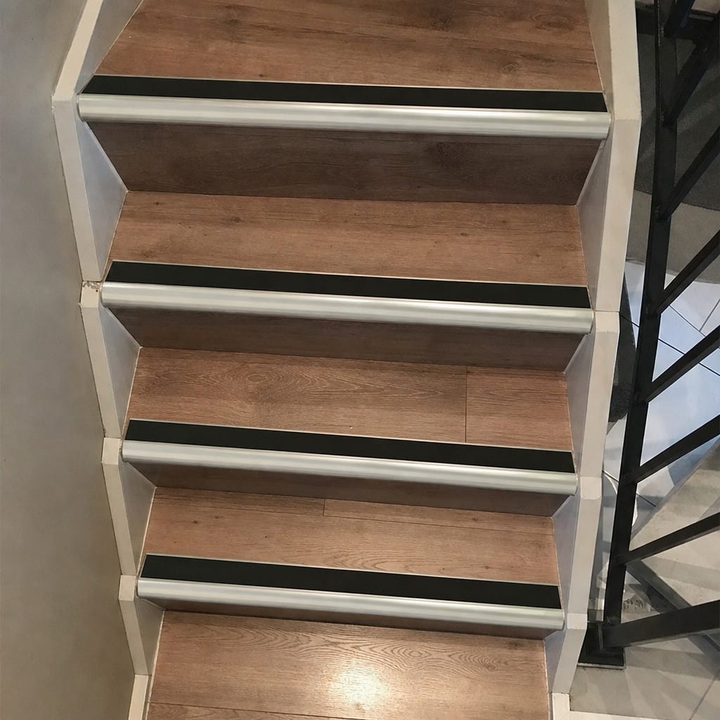 Customer photo review of Aluminium Stair Nosing 2.75m Single Channel 37mm Bullnose