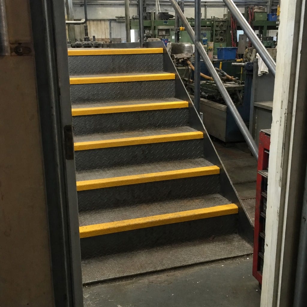 Customer photo review of GRP Anti-Slip Stair Nosing 55x55mm | R13 Rated | DDA Compliant | Black, Yellow & Black/Yellow