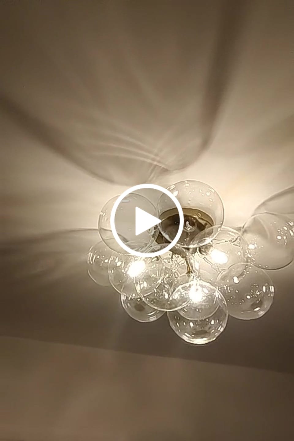 Customer video review of Modern 3-Light Cluster Clear Glass Bubble Semi Flush Mount