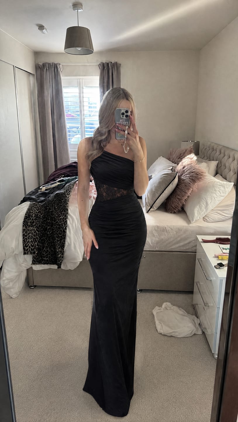 Customer photo review of Seraphine Lace-Waist Maxi Dress