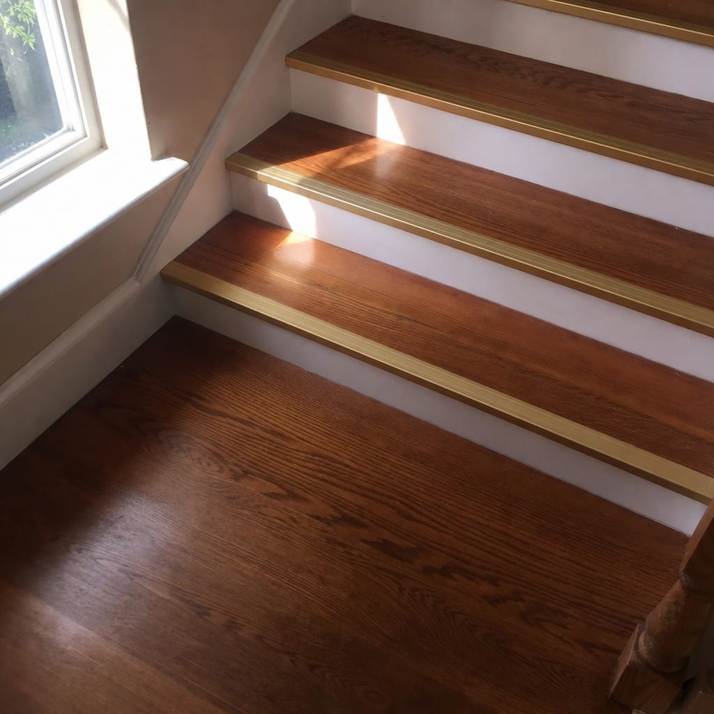 Customer photo review of Self-Adhesive Aluminium Stair Nosing 30mm x 20mm