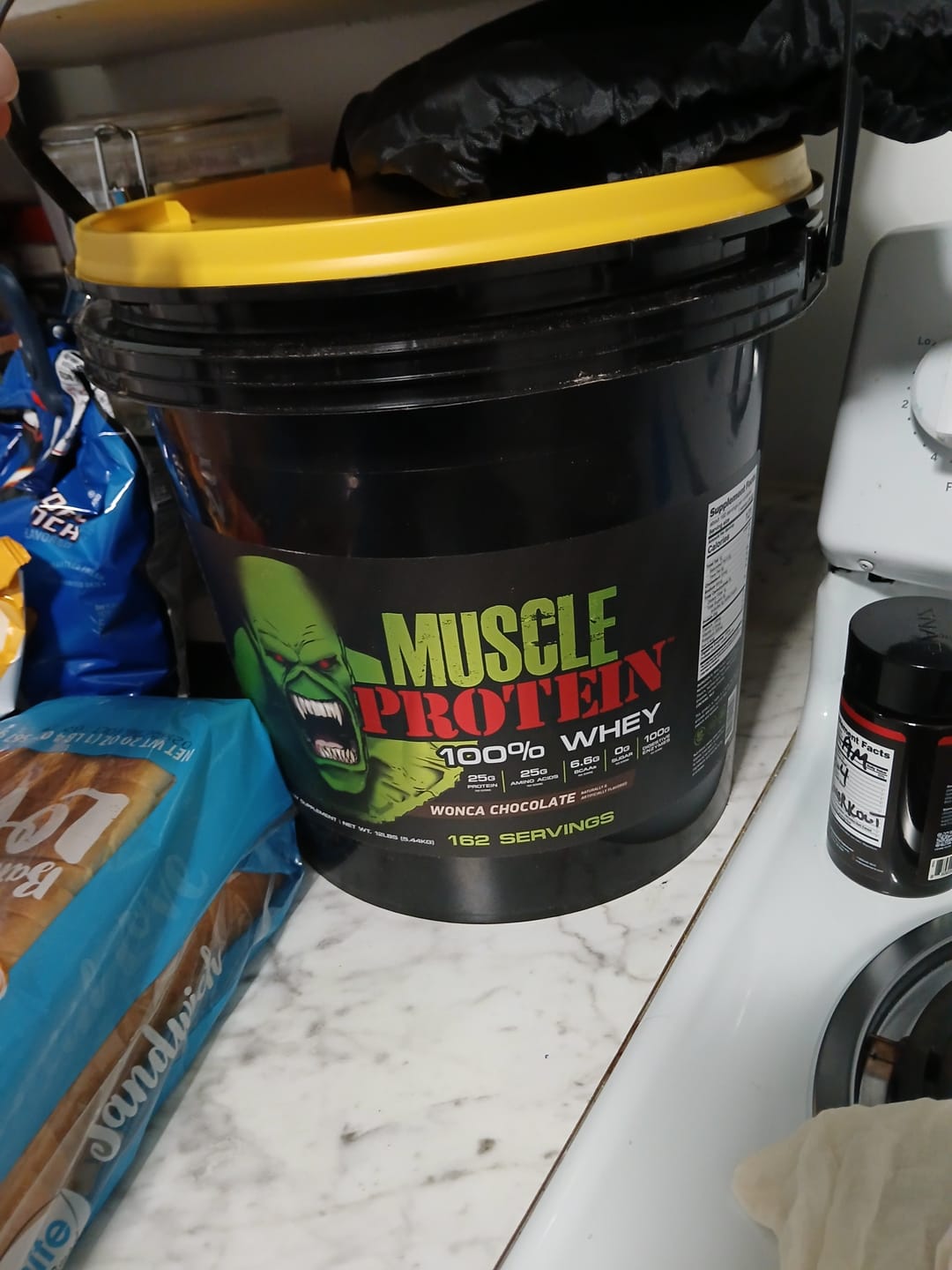 Customer photo review of Whey Protein Powder Bucket