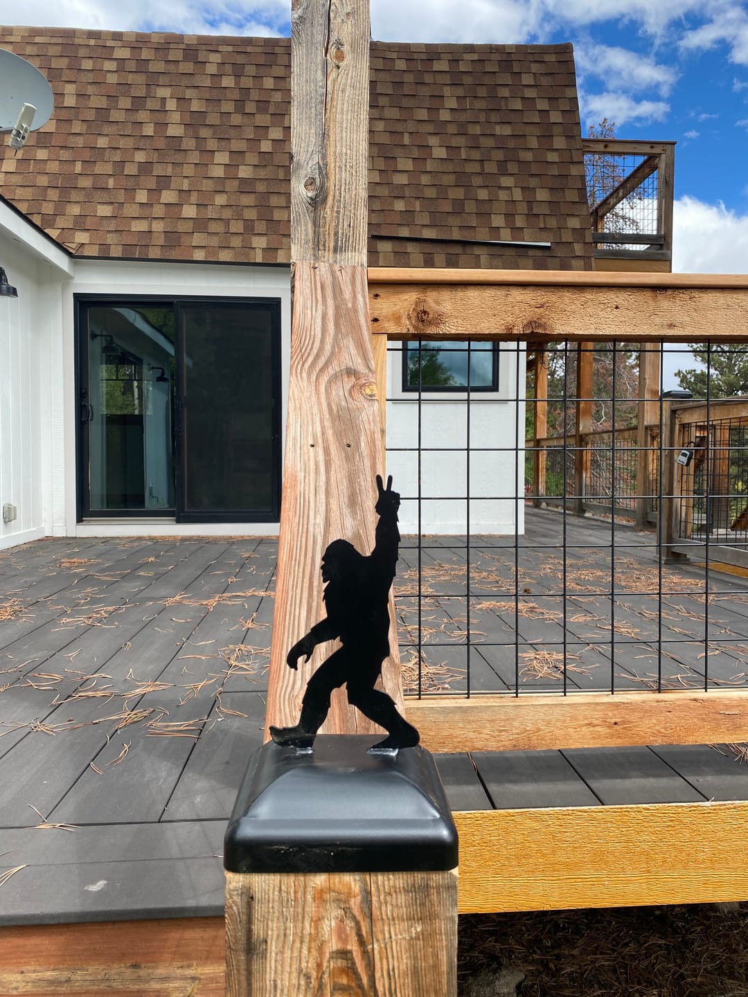Customer photo review of Bigfoot Peace Sign Fence Post Cap (Multiple Post Sizes Available)