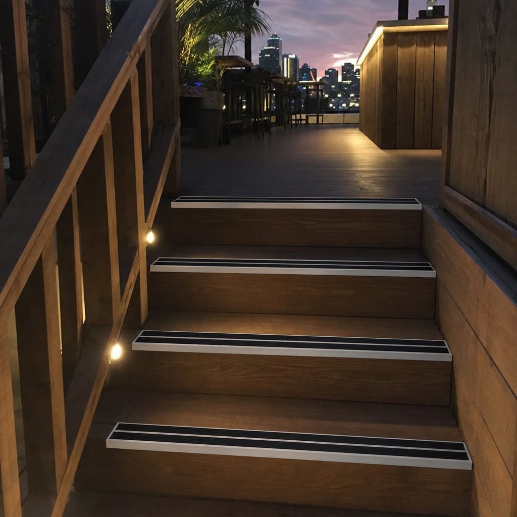 Customer photo review of Aluminium Stair Nosing 91x32mm Heavy Duty Double Anti Slip Insert