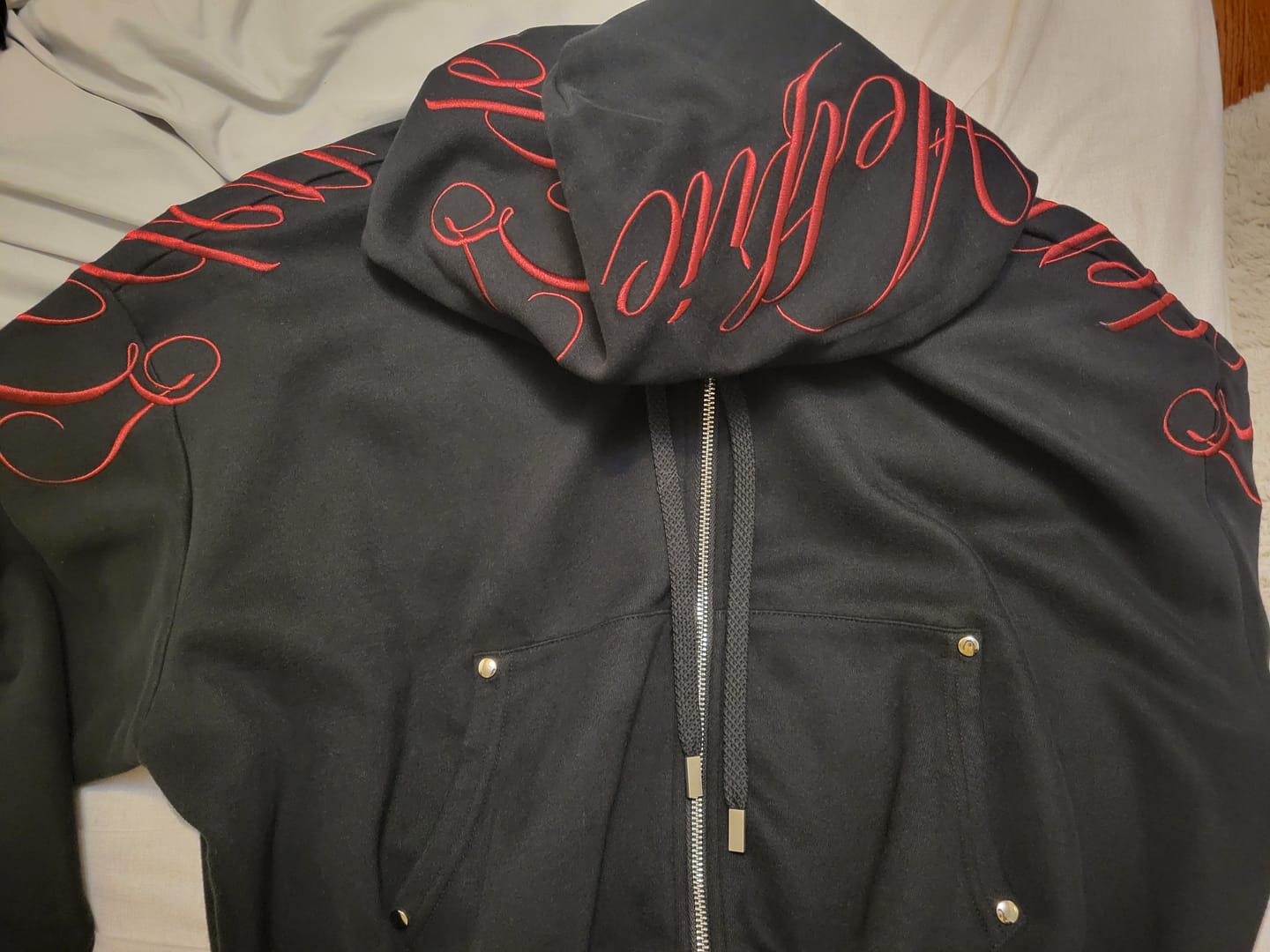 Customer photo review of Aelfric Eden Boxy Script Embroidery Hoodie Sets