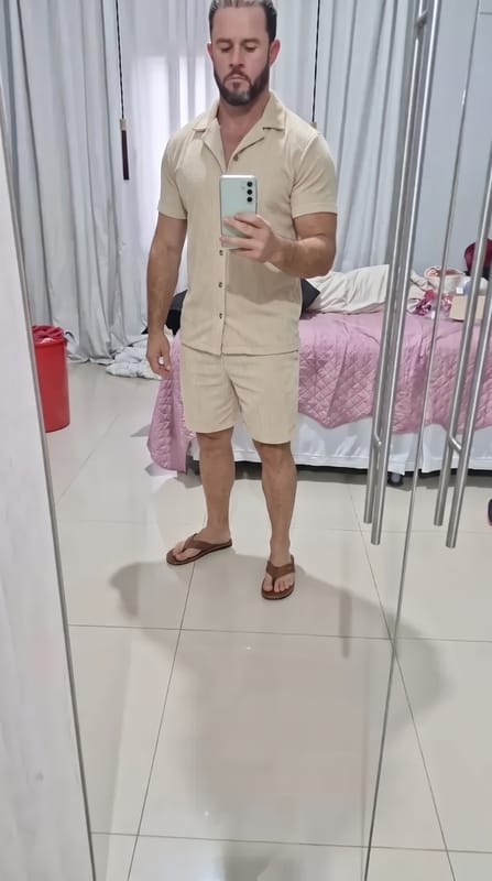 Customer photo review of Minimalist Corduroy Set Shorts and Shirt - Cross & Crown