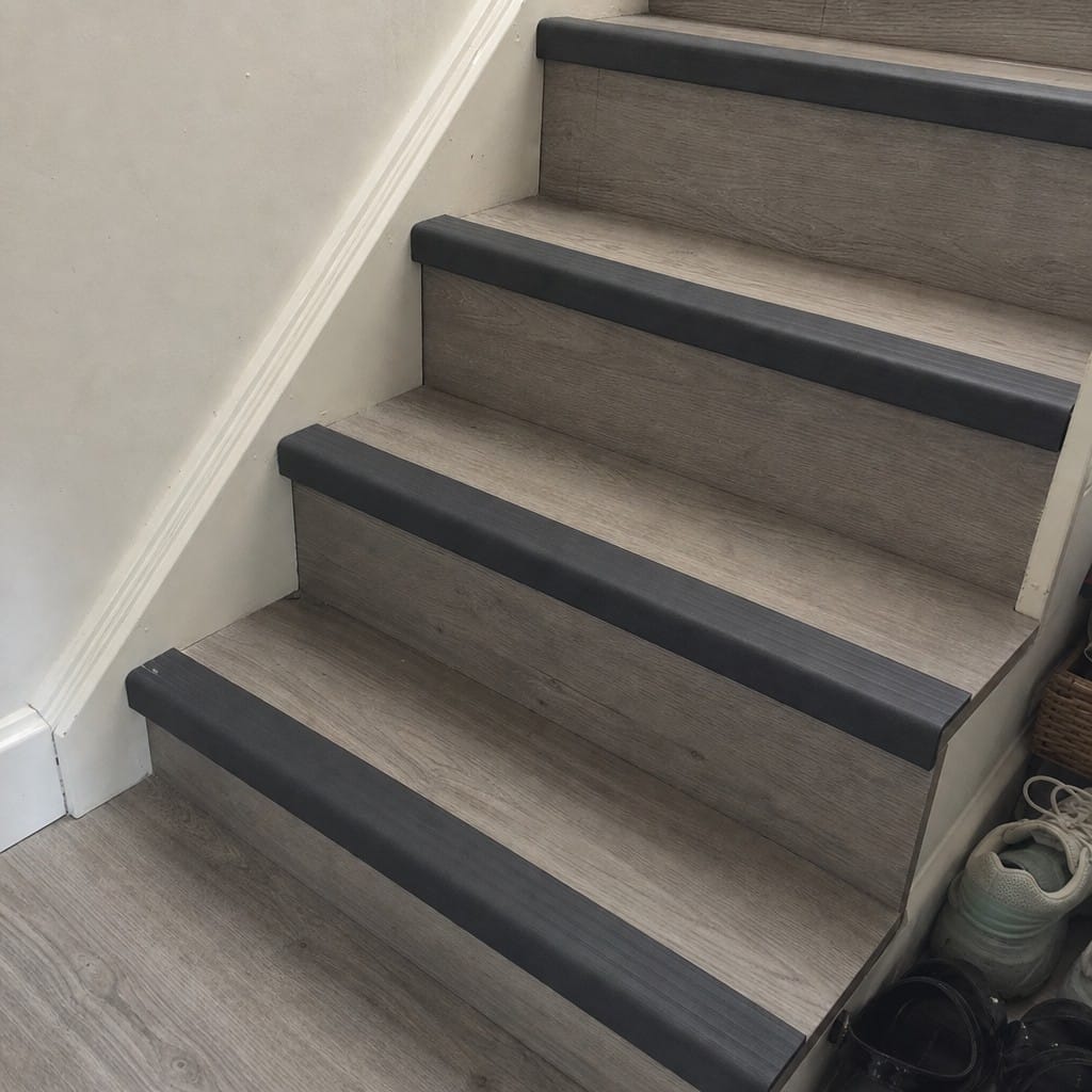 Customer photo review of PVC Stair Edging 50x30mm Slip Resistant Indoor 2.75m