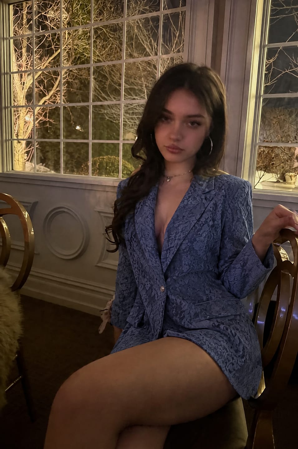 Customer photo review of Cornflower Lace Blazer
