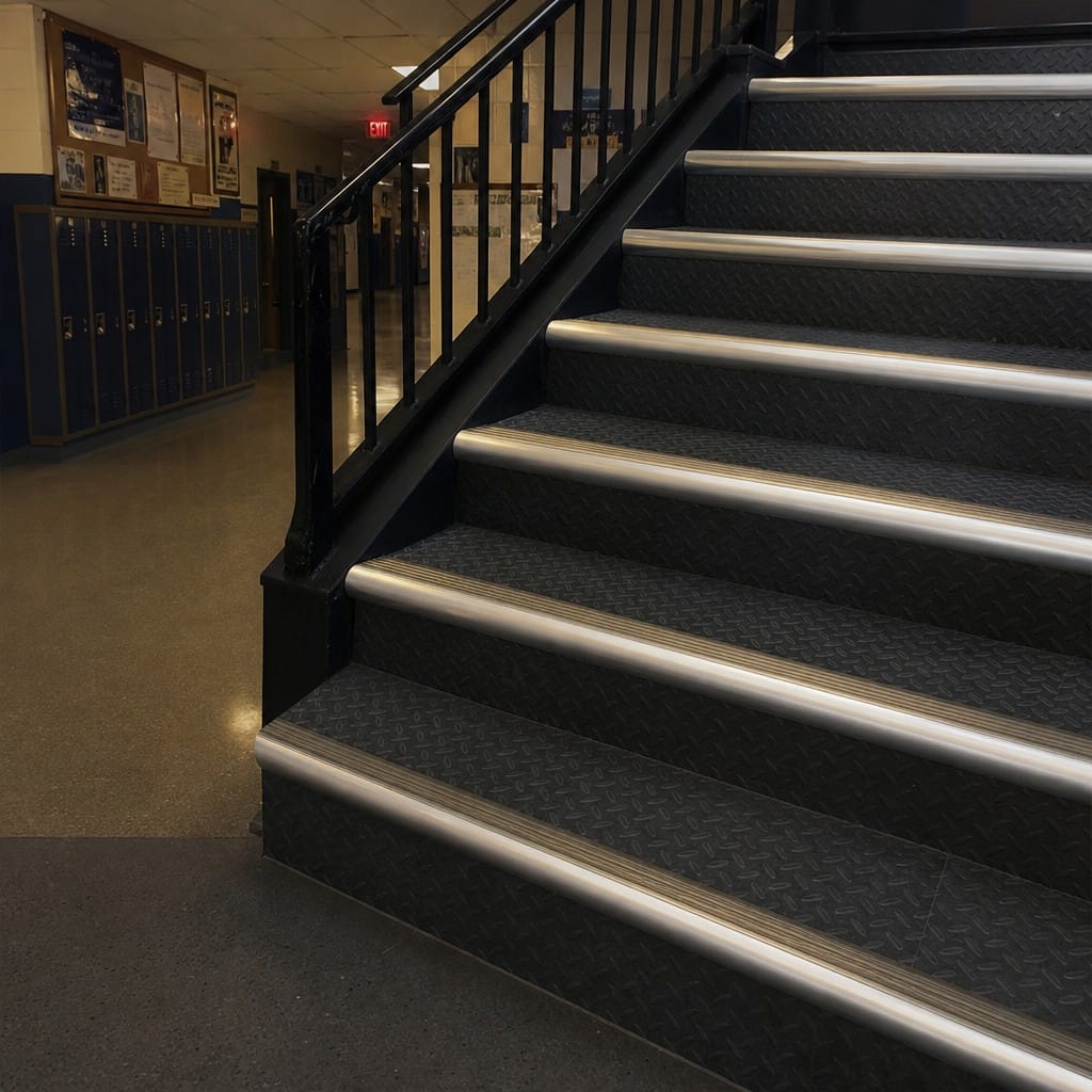Customer photo review of Aluminium Bullnose Stair Nosing 70.58x55mm 5mm Gauge, 1m & 2m