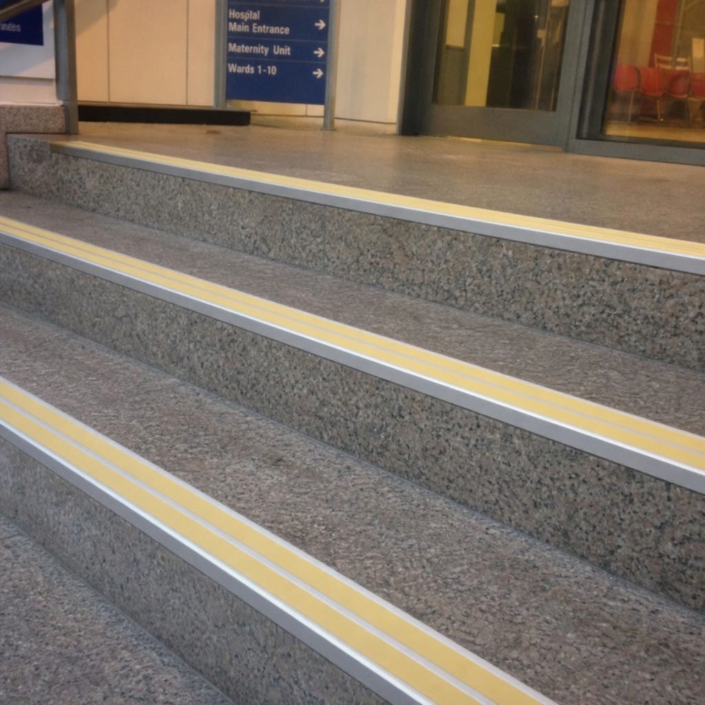 Customer photo review of Aluminium Stair Nosing 100x39mm Bullnose Heavy Duty Twin Insert