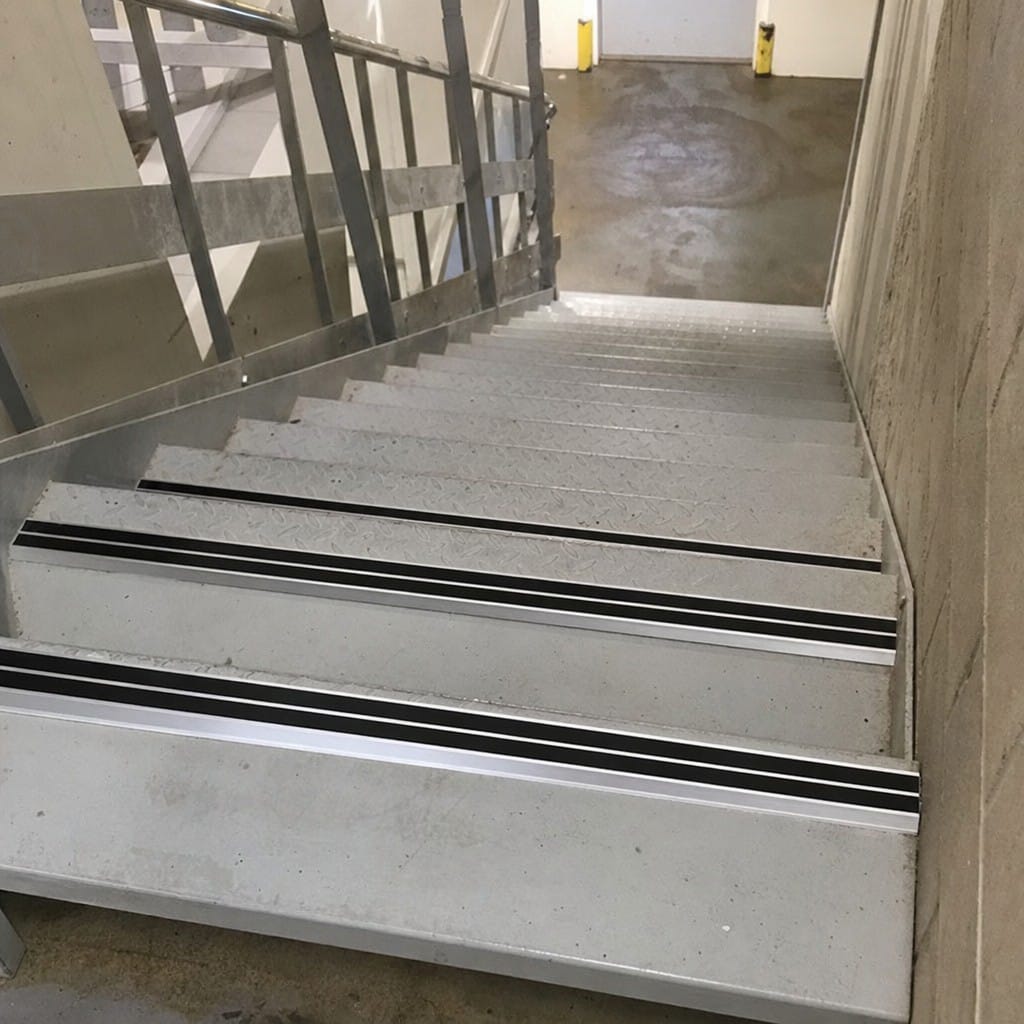 Customer photo review of Aluminium Stair Nosing 91x32mm Heavy Duty Double Anti Slip Insert