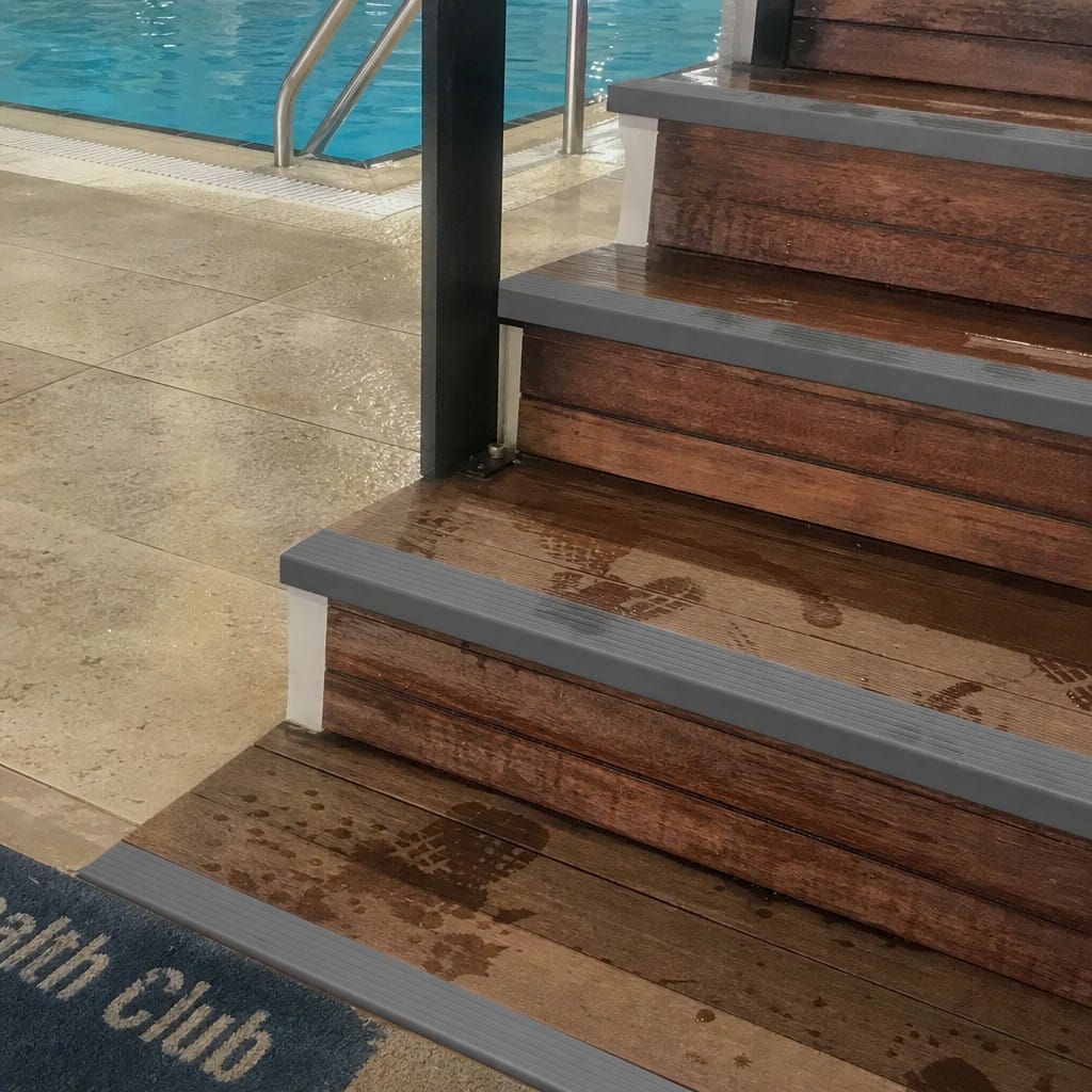 Customer photo review of Self-Adhesive PVC Anti-Slip Stair Nosing Strip | 50mm | Grey & Black | 1m 3m 6m