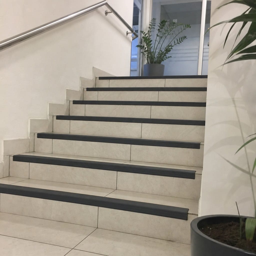 Customer photo review of PVC Stair Edging 50x30mm Slip Resistant Indoor 2.75m