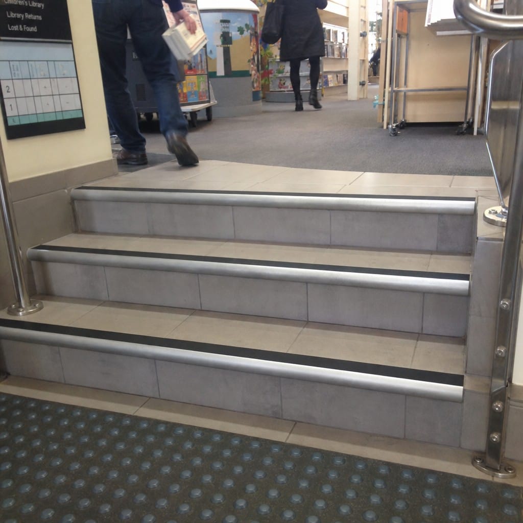 Customer photo review of Bullnose Aluminium Stair Nosing 2.75m Single Insert 39mm