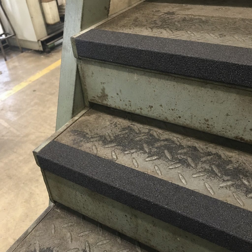Customer photo review of GRP Anti-Slip Stair Nosing 55×55mm | Black | 3mm | 10+ Year Life
